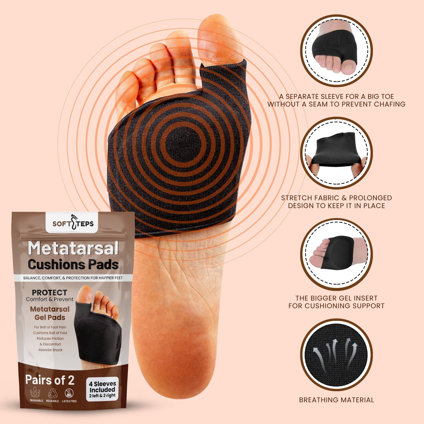 Metatarsal Foot Cushion Pads - Heel Pads